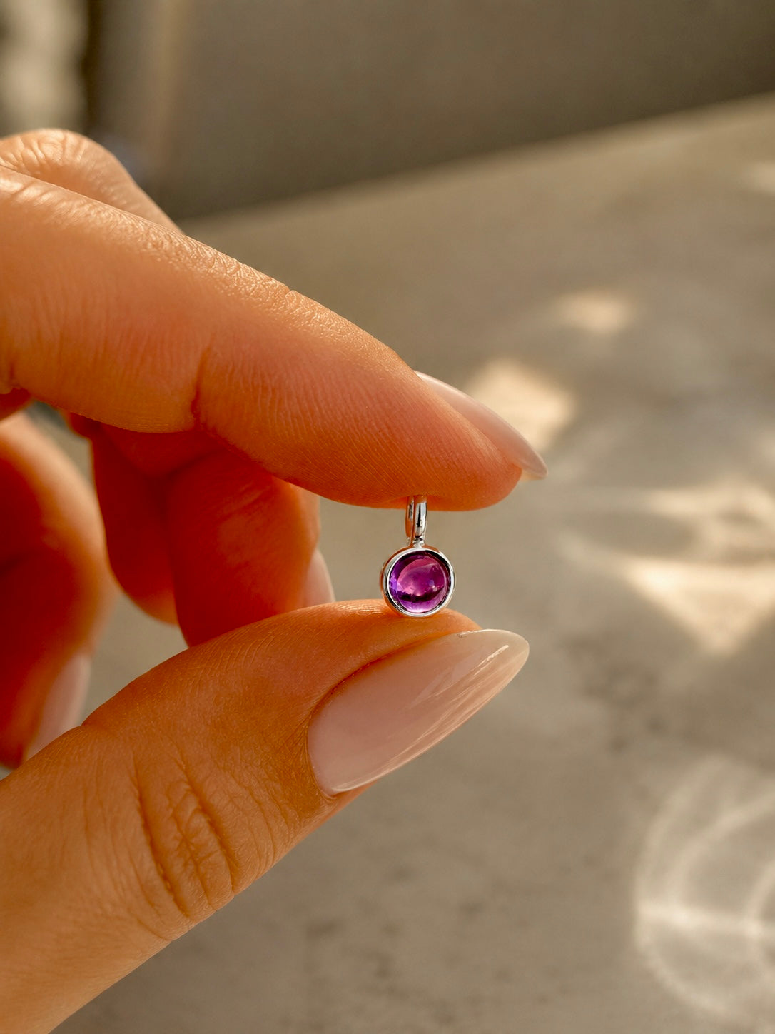 Amethyst Mini-Anhänger 925 Silber, Heilstein für Ruhe und Klarheit