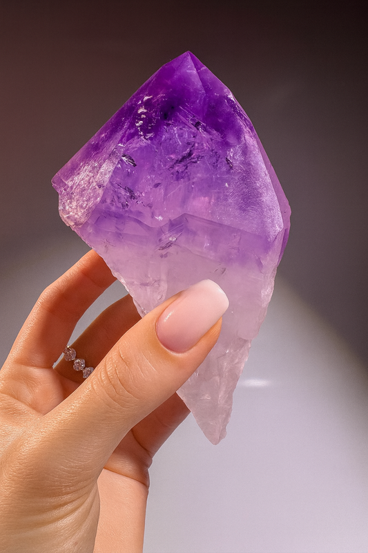 Amethyst Spitze – 11.6 cm Naturspitze aus Brasilien | seltene Amethyst-Zahnspitze