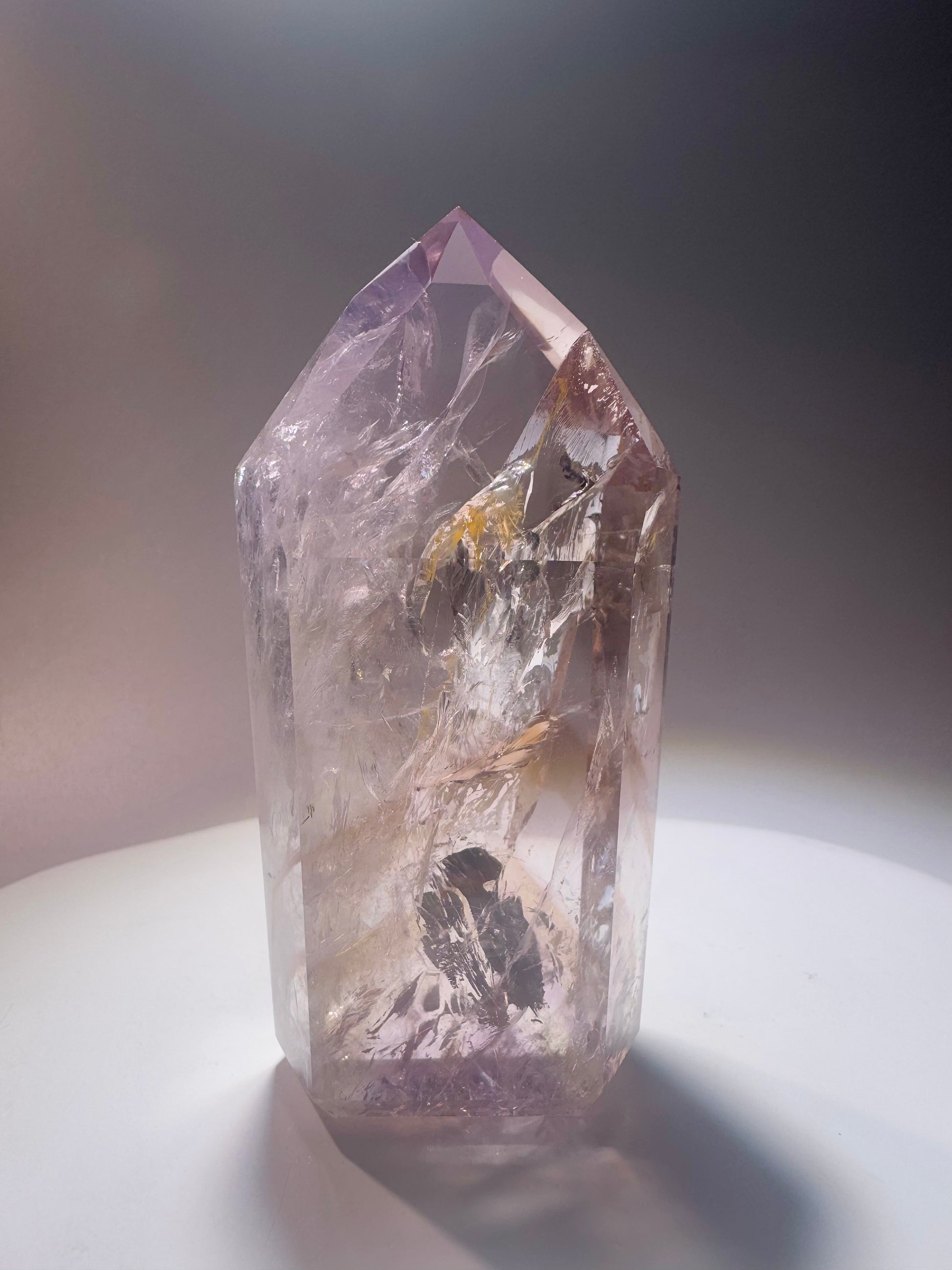 Ametrin-Phantomspitze mit Amethyst- und Citrin-Zonen in Museumsqualität aus Brasilien ✨