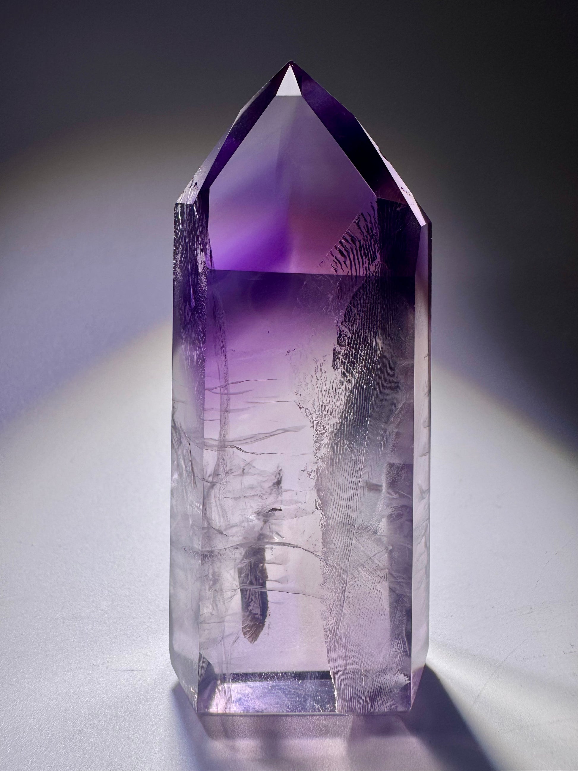 Ametrin Kristallspitze 8,4 cm – Amethyst-Citrin Kombination aus Brasilien
