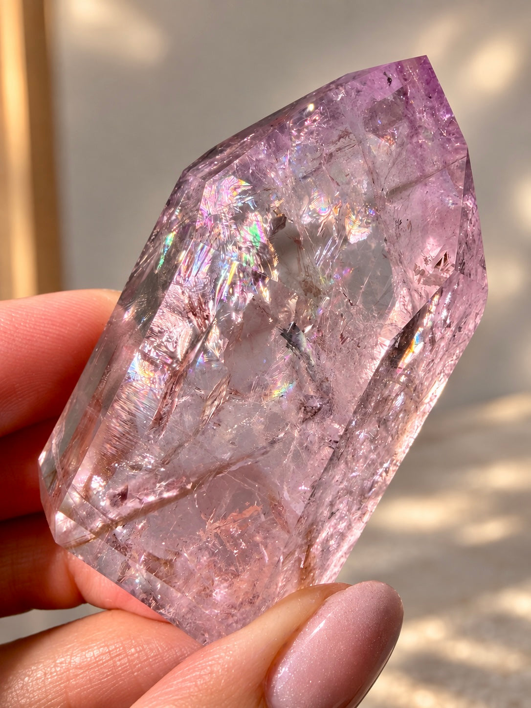 Ametrin Spitze Premium Qualität – Amethyst Citrin Phantom mit UV-Fluoreszenz