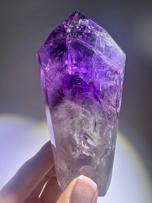 Ametrinspitze Brasilien 11.1 cm – Amethyst & Citrin mit Phantomen