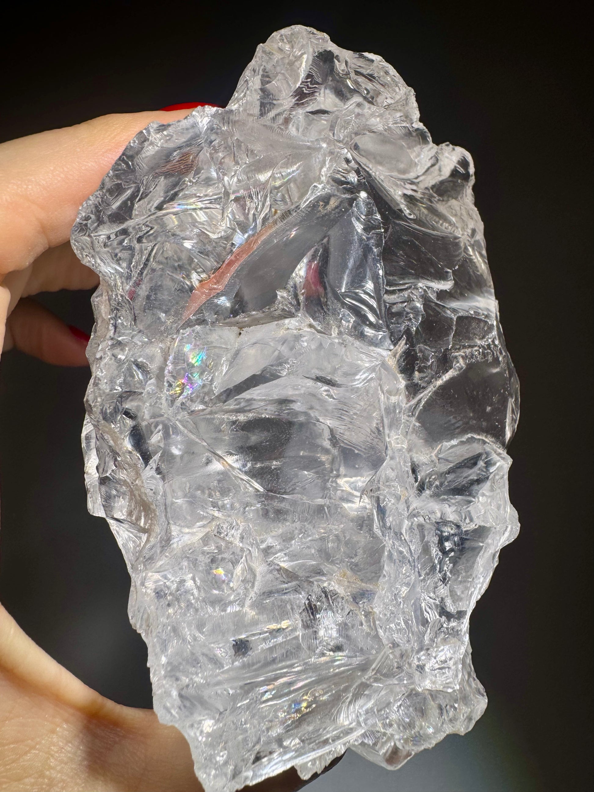 Azeztulite Kristall ca. 10×7 cm - Göttliche Energie & Regenbogen in Reinheit