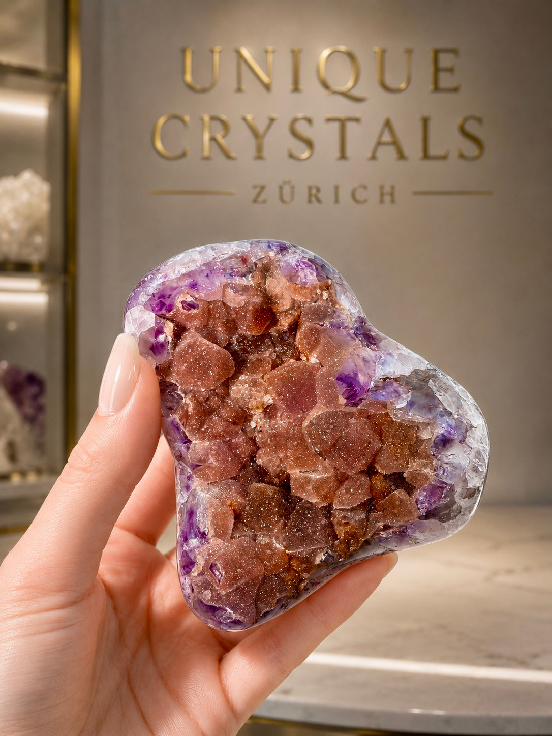 Rainbow Amethyst Doppelkristallisation Freiform – 316 g | 8 × 7 cm | Uruguay