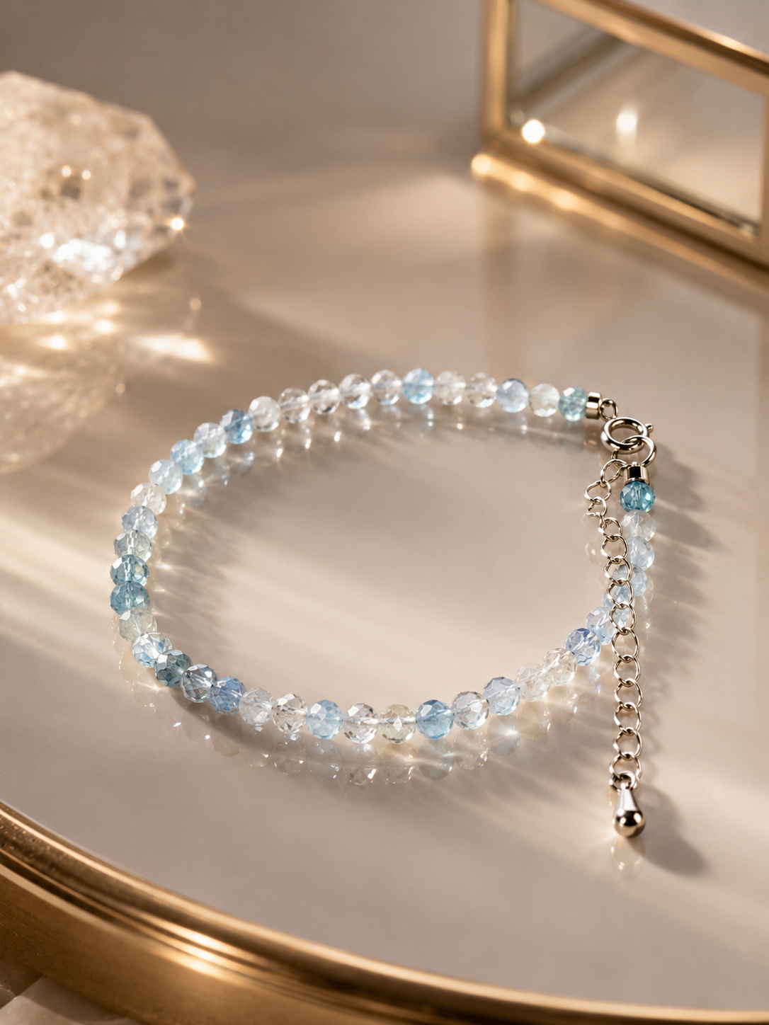 Facettiertes Kristallarmband mit Silber- oder Gold-Hardware