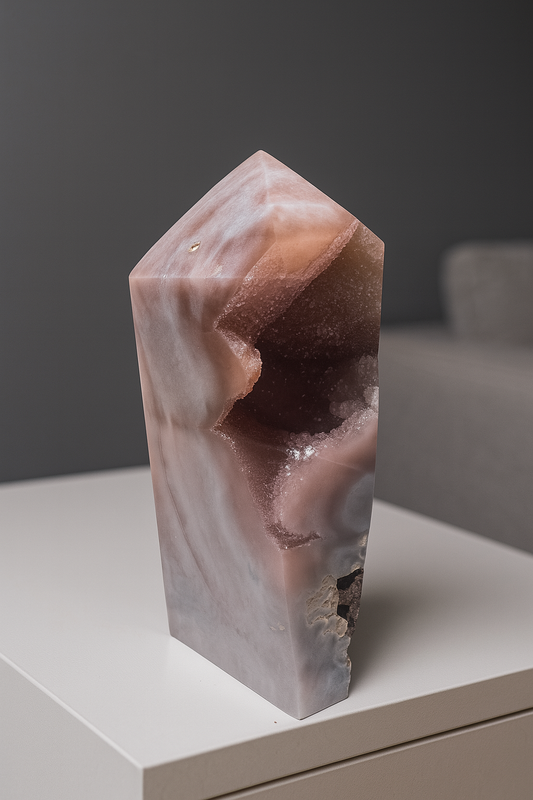 Pink Amethyst Kristall 13 cm – Rosa Edelstein mit Bubble-Kristallen, Brasilien