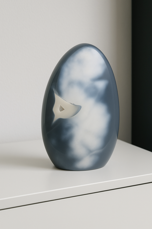 Wunderschöner Orca Agate aus Madagaskar mit natürlichem Kristallfenster und funkelnden Mikrokristallen