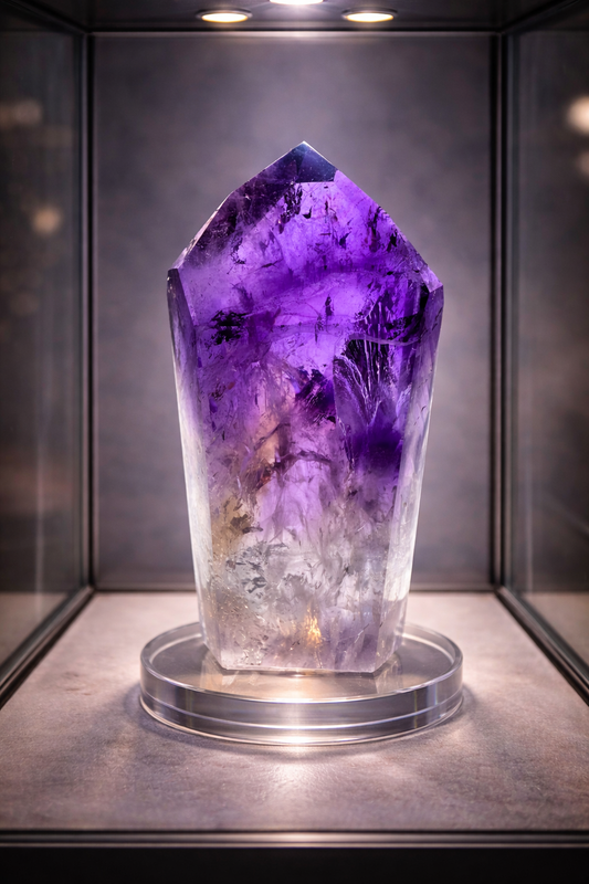 Wunderschöne Phantom Ametrin/Amethyst Spitze 💜 - 9.8cm, 276g