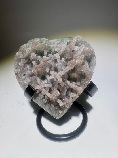 Amethyst Herz mit Stalaktiten - 8.5cm, 232g