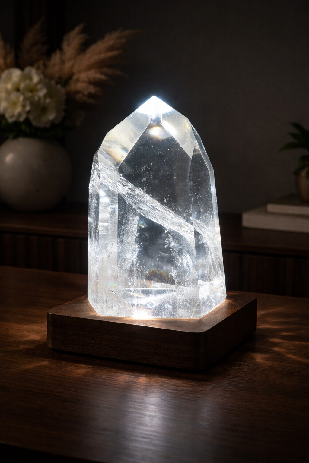 Ultra-clear Lemurian crystal point from Bahia, Brazil – 19 cm, 1.68 kg – Rainbow, fire &amp; exceptional transparency