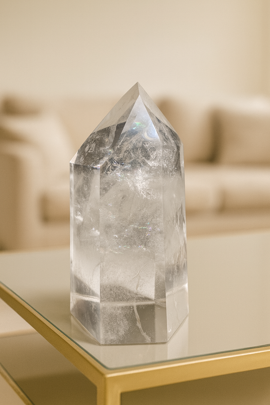 Bergkristall 12,3 cm – Regenbogen & magische Einschlüsse | Brasilien