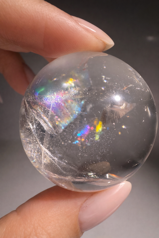 Bergkristallkugel Brasilien 3,5 cm | Ultra klar • Premium & Regenbogen
