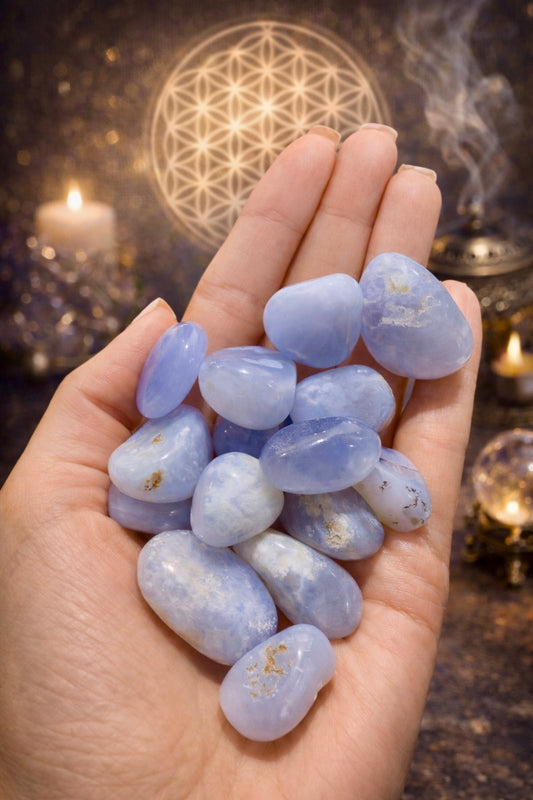 Blue Lace Achat Trommelstein 2,5 cm Premium Naturkristall sanfte Energie