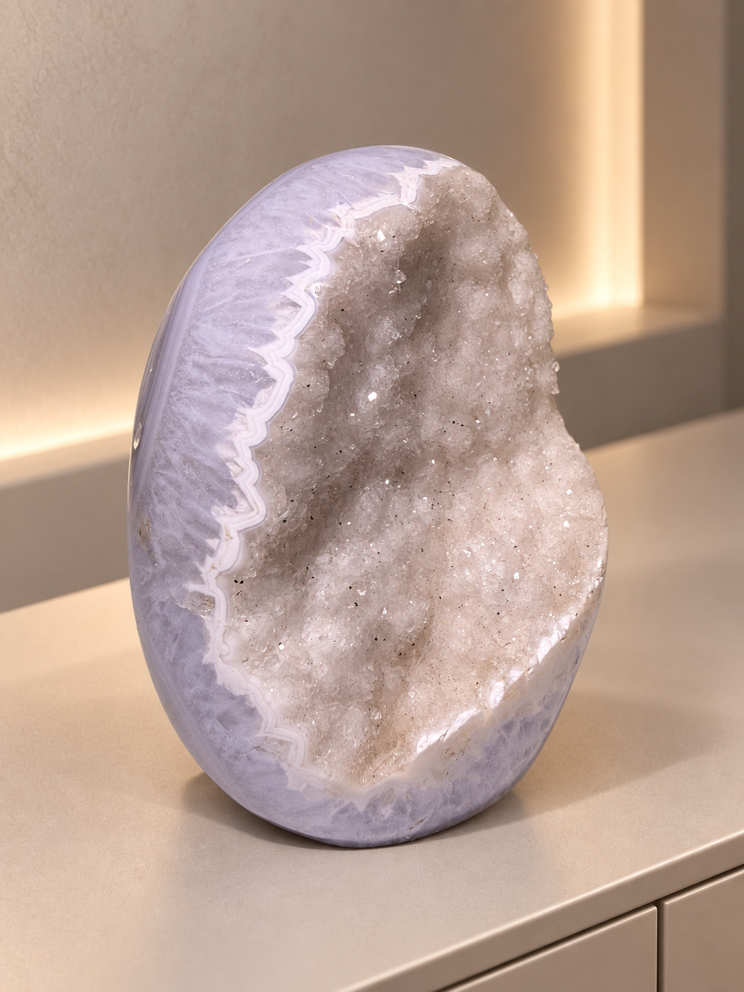 Blue Lace Agate / Blauer Spitzenachat – Crystal Sparkle Freeform