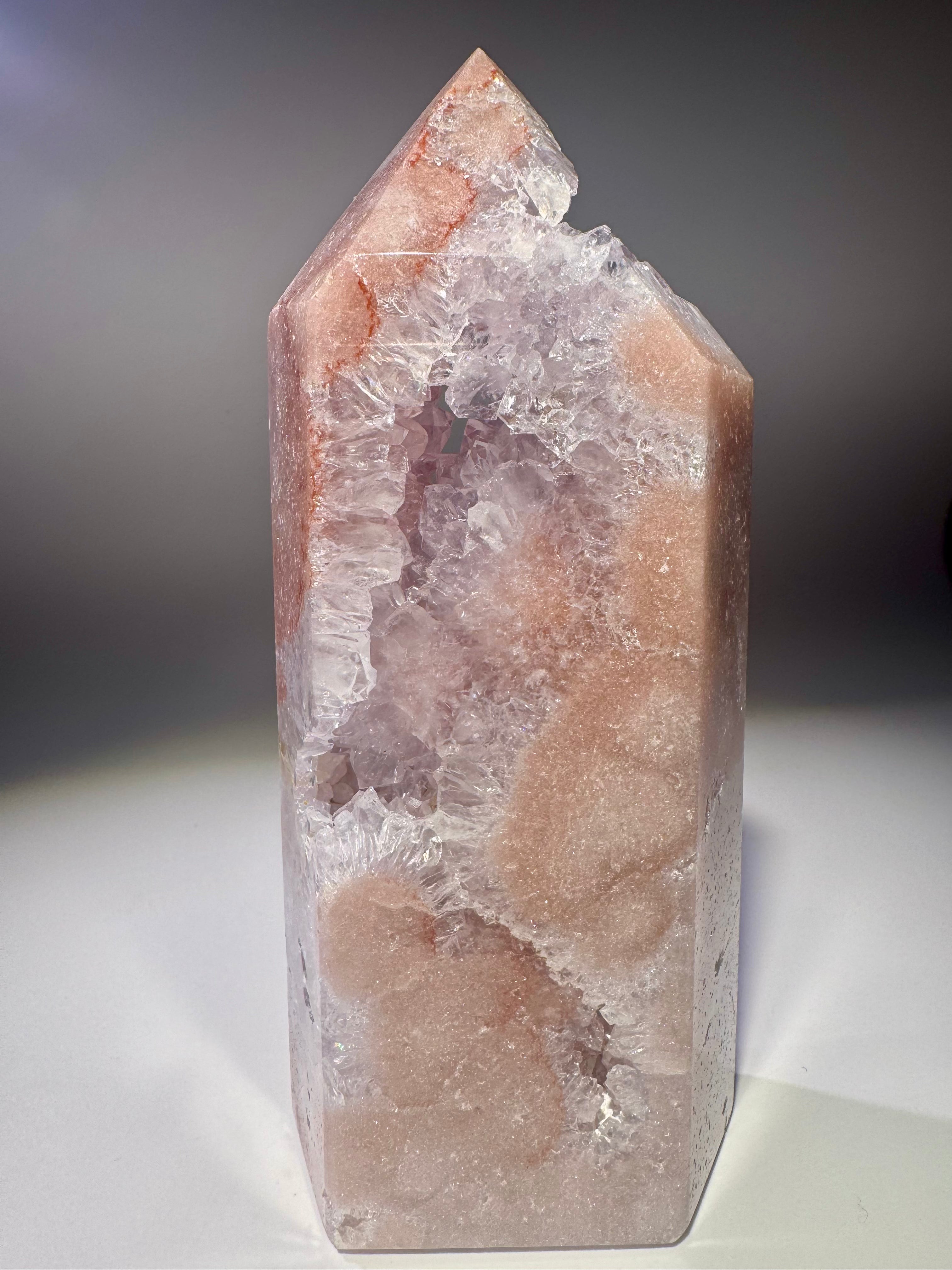 Blumenförmiger Pink Amethyst mit grossen, glänzenden Kristallen aus Brasilien – dekorativ & energetisch