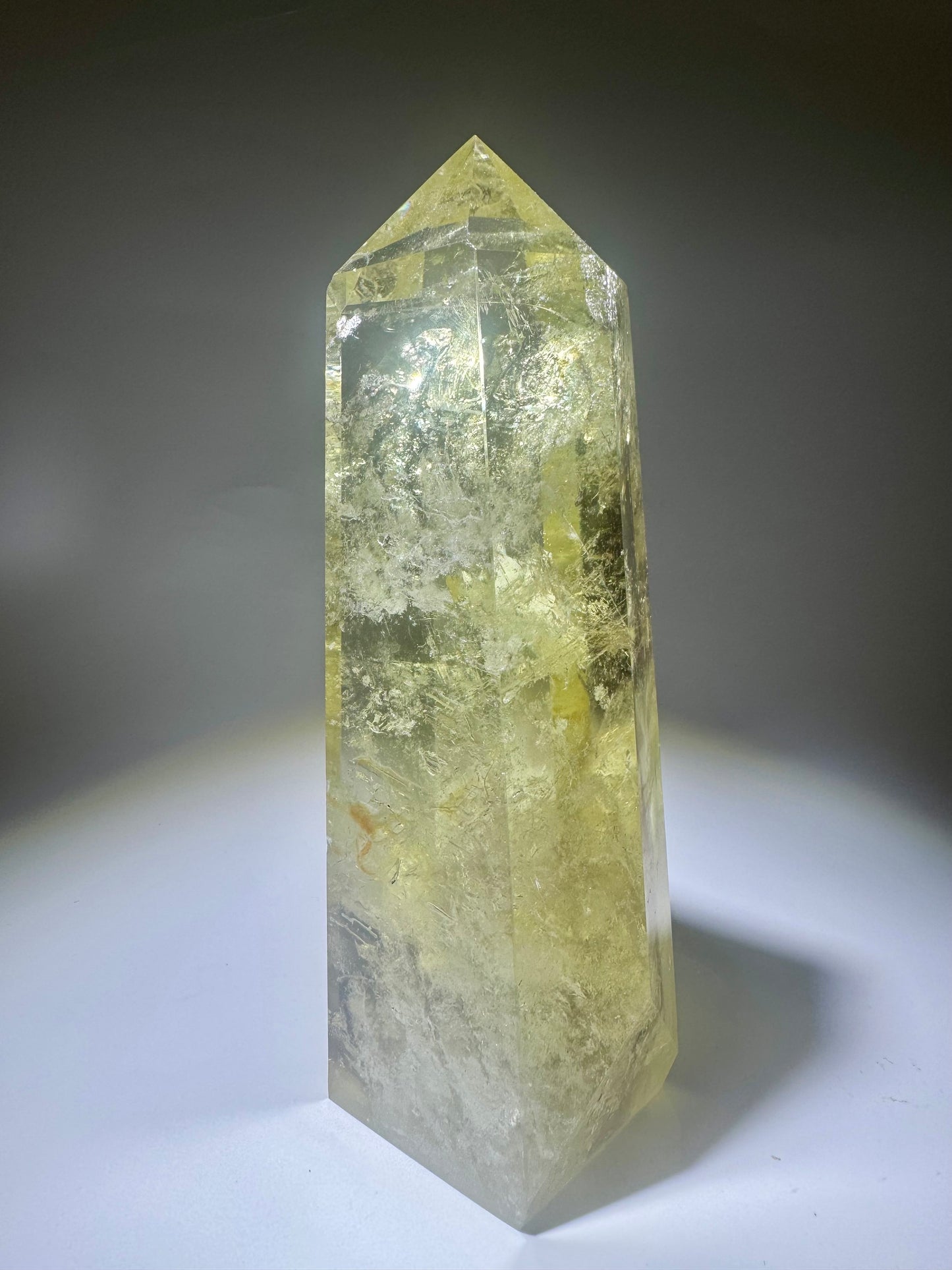 Citrin mit Phantomschichten und Regenbogen - 18.5cm, 970g