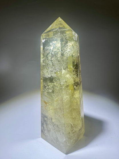 Citrin mit Phantomschichten und Regenbogen - 18.5cm, 970g