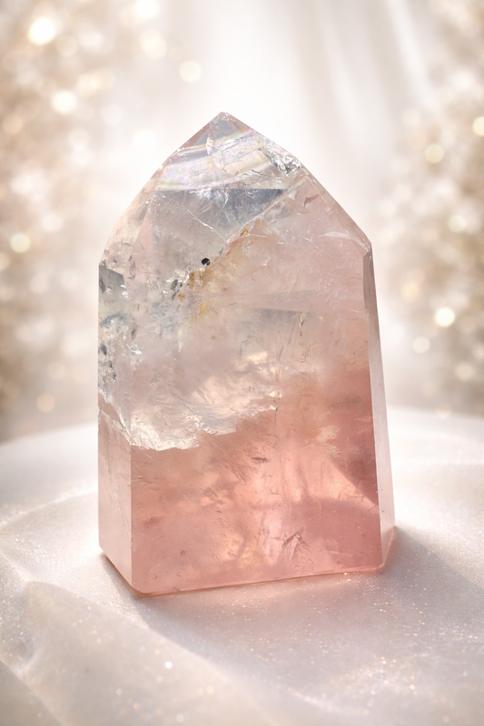 High-quality rose quartz point 🎀 - 6.5cm, 119g