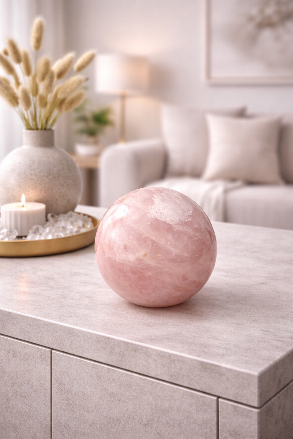 Rosenquarz Kugel - 11.5cm, 2.43kg