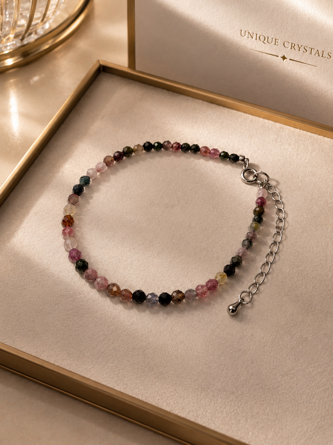 Facettiertes Kristallarmband mit Silber- oder Gold-Hardware