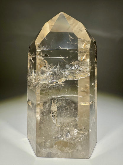 Champagnerfarbene ganz klare Rauchquarz Spitze 🥂 - 12.5cm, 682g