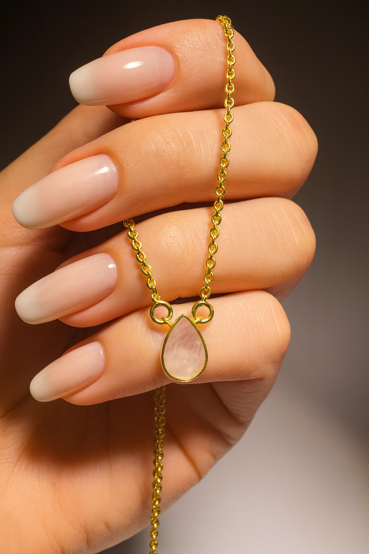 Mondstein-Kette (Rainbow Moonstone) 18K vergoldet – Edelstein Schmuck