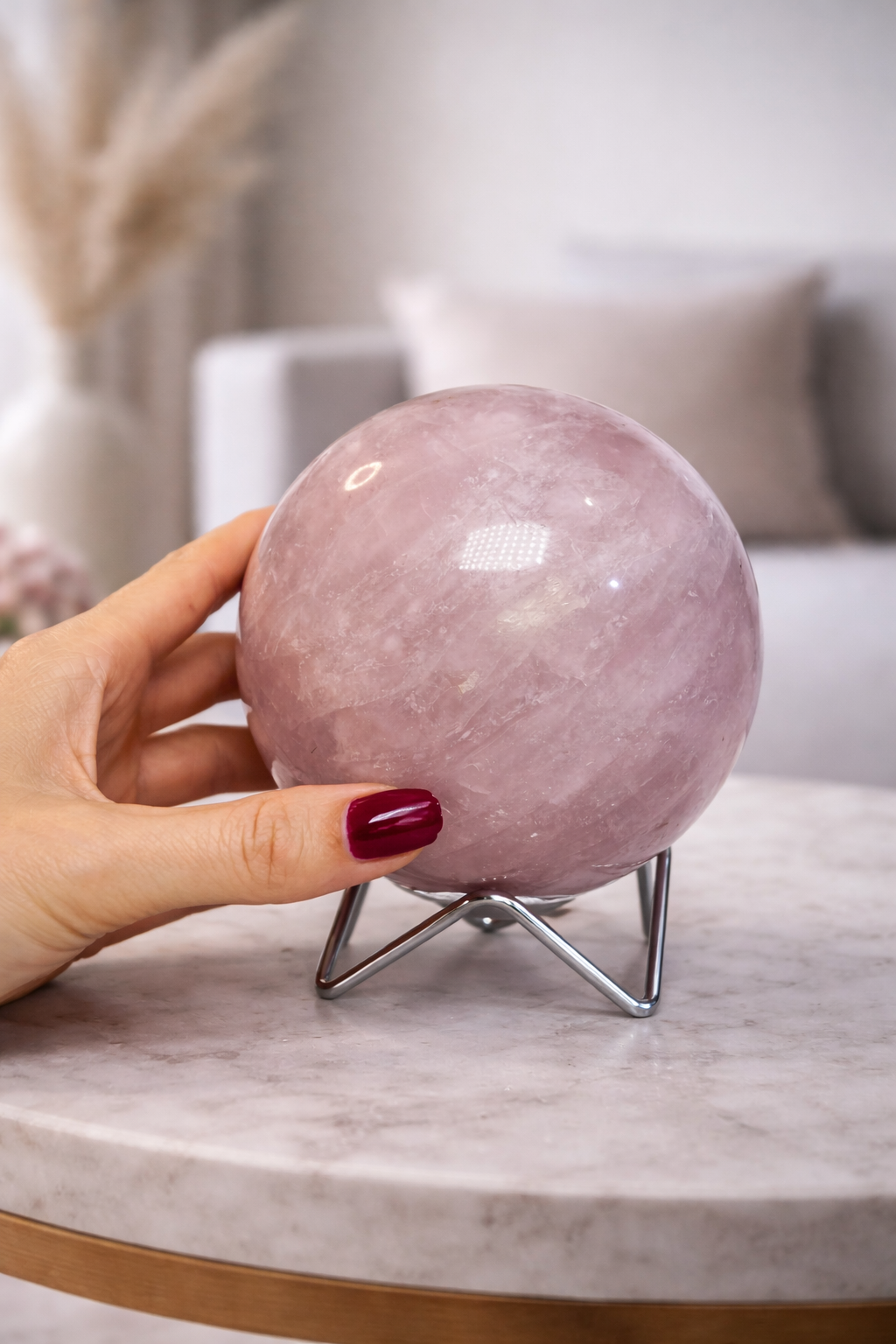 Rosenquarz Kugel - 11.5cm, 2.43kg