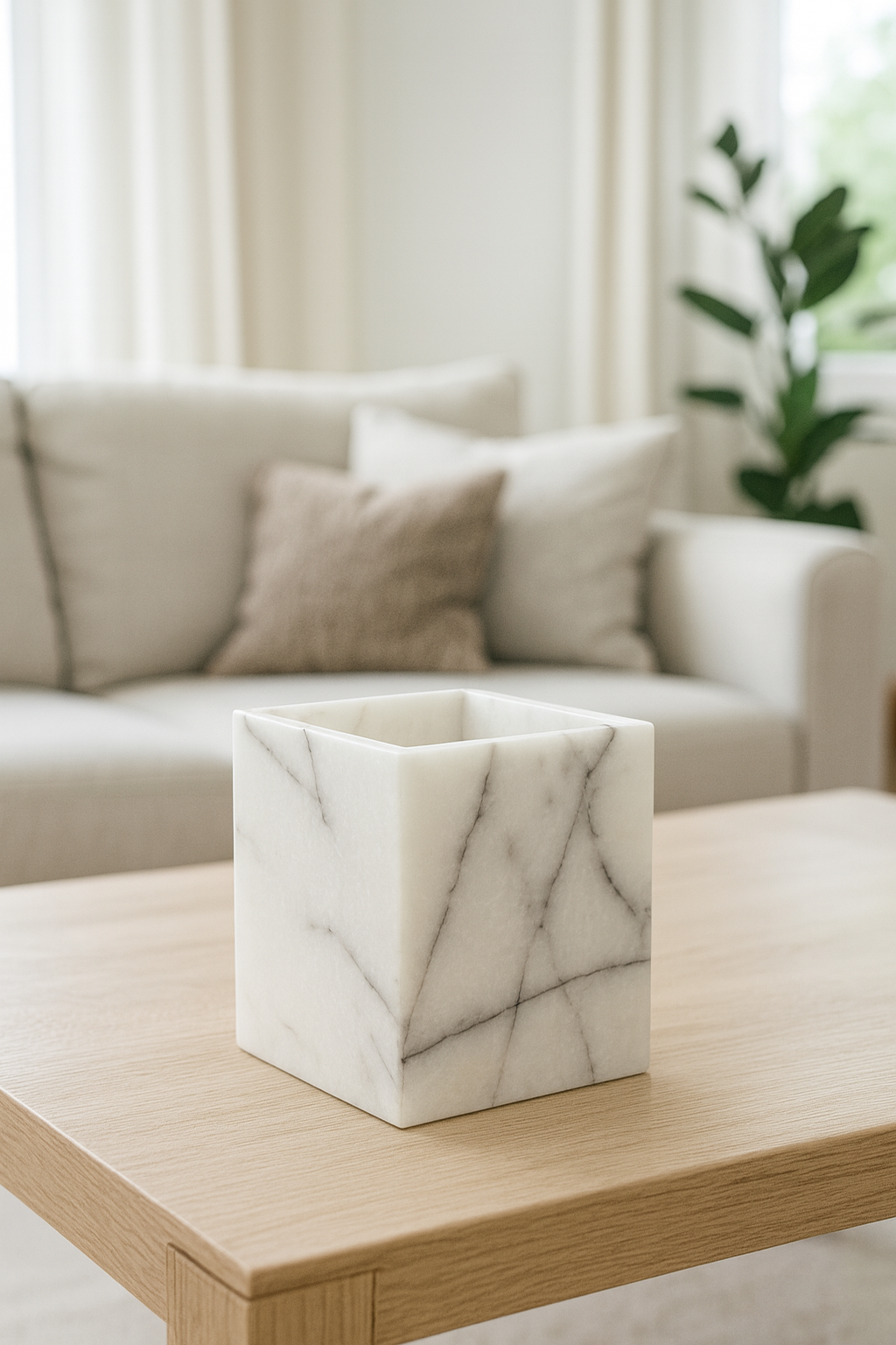 Carrara-Marmor Teelicht – vielseitiges Luxus-Interior-Objekt