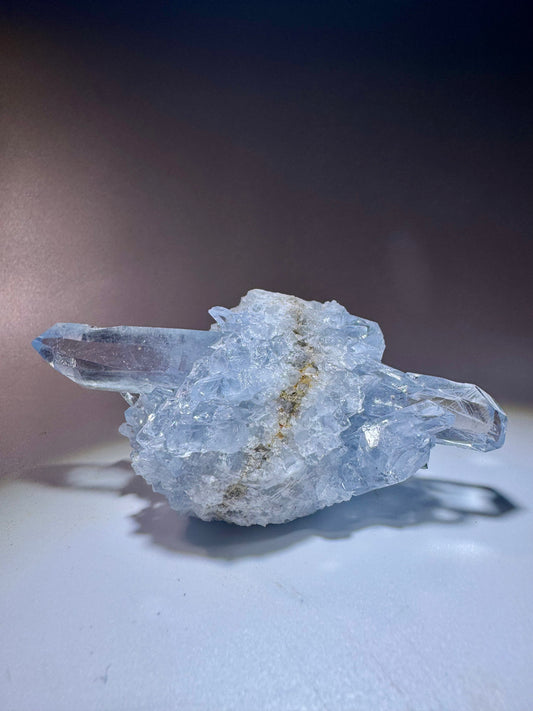 Celestin Stufe mit langen, klaren Kristallspitzen – 7,8 cm – aus Madagaskar