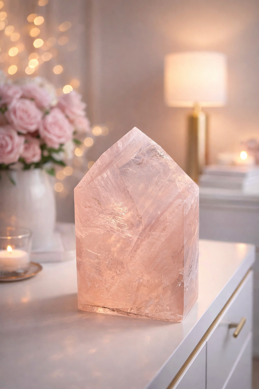 Seltene hochwertige Rosenquarz Spitze (Quarz) 💕- 8cm, 280g