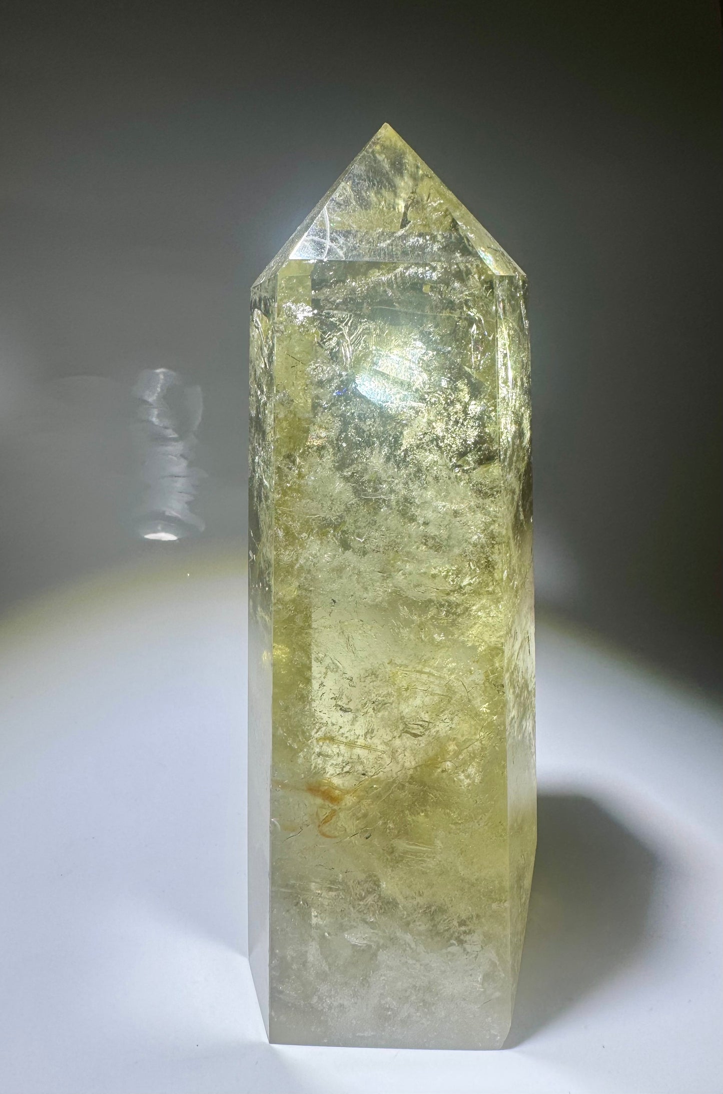 Citrin mit Phantomschichten und Regenbogen - 18.5cm, 970g