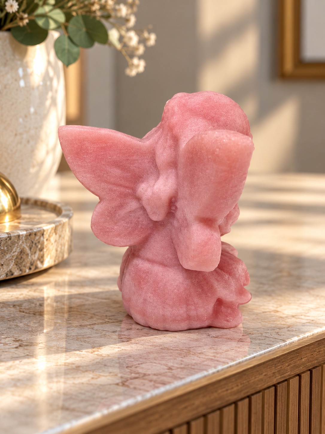 Kristallfee mit Flügeln 6 cm – Jade, Pink Opal oder Rosenquarz
