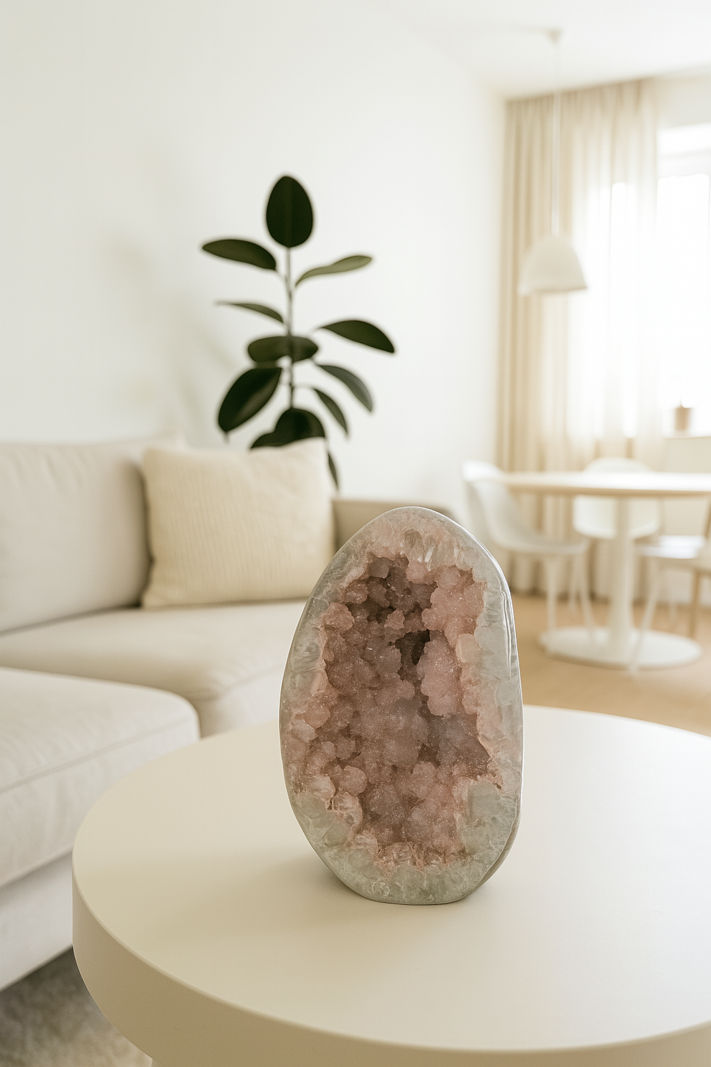 Wunderschöne rosa Rainbow Amethyst Cutbase - 17cm, 2.21kg