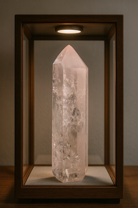 Pink-Lithium Kristall 14 cm mit Phantomen – 222 g – ultraklar & seltene Museumsqualität aus Brasilien