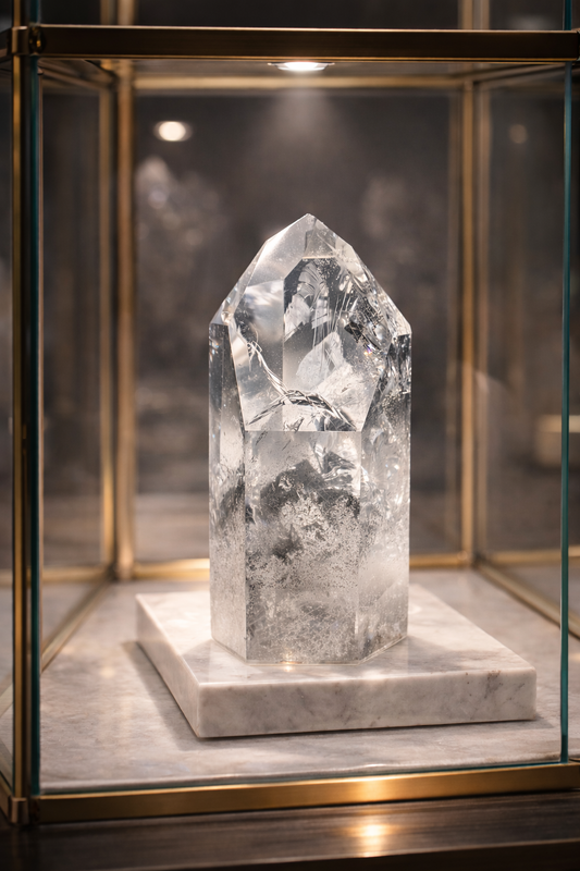 Schwarze Phantom Bergkristall (sehr klar) 🖤 - 8cm, 153g