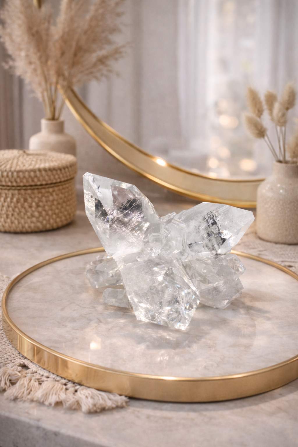 Exklusiver Diamond Apophyllite 6x7 cm – Perfekte Klarheit & strahlender Glanz