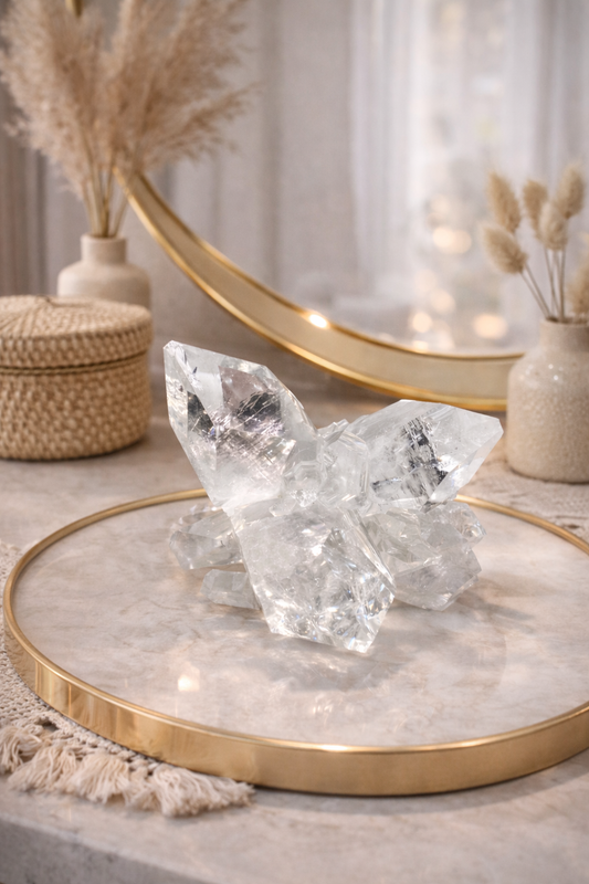 Exklusiver Diamond Apophyllite 6x7 cm – Perfekte Klarheit & strahlender Glanz