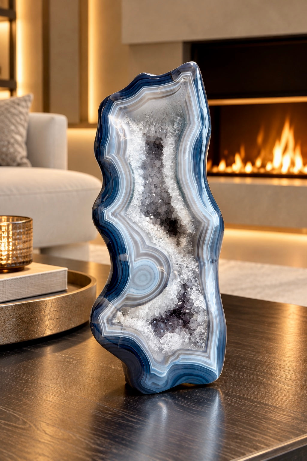 XXL agate crystal freeform sculpture from Uruguay, 35 cm, 12 kg