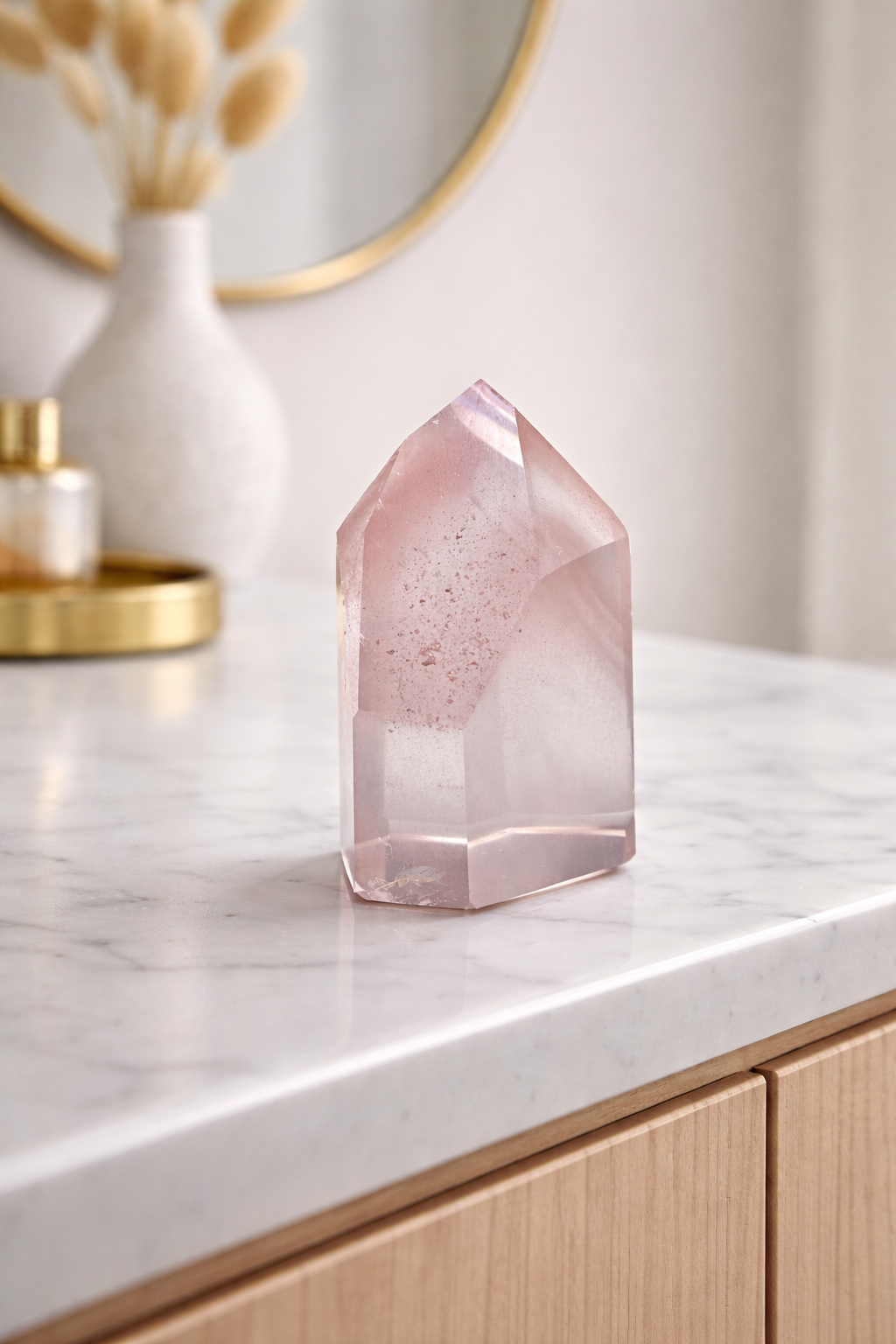 Belle pointe en lithium rose avec fantôme 🌸 - 4,8 cm, 56 g