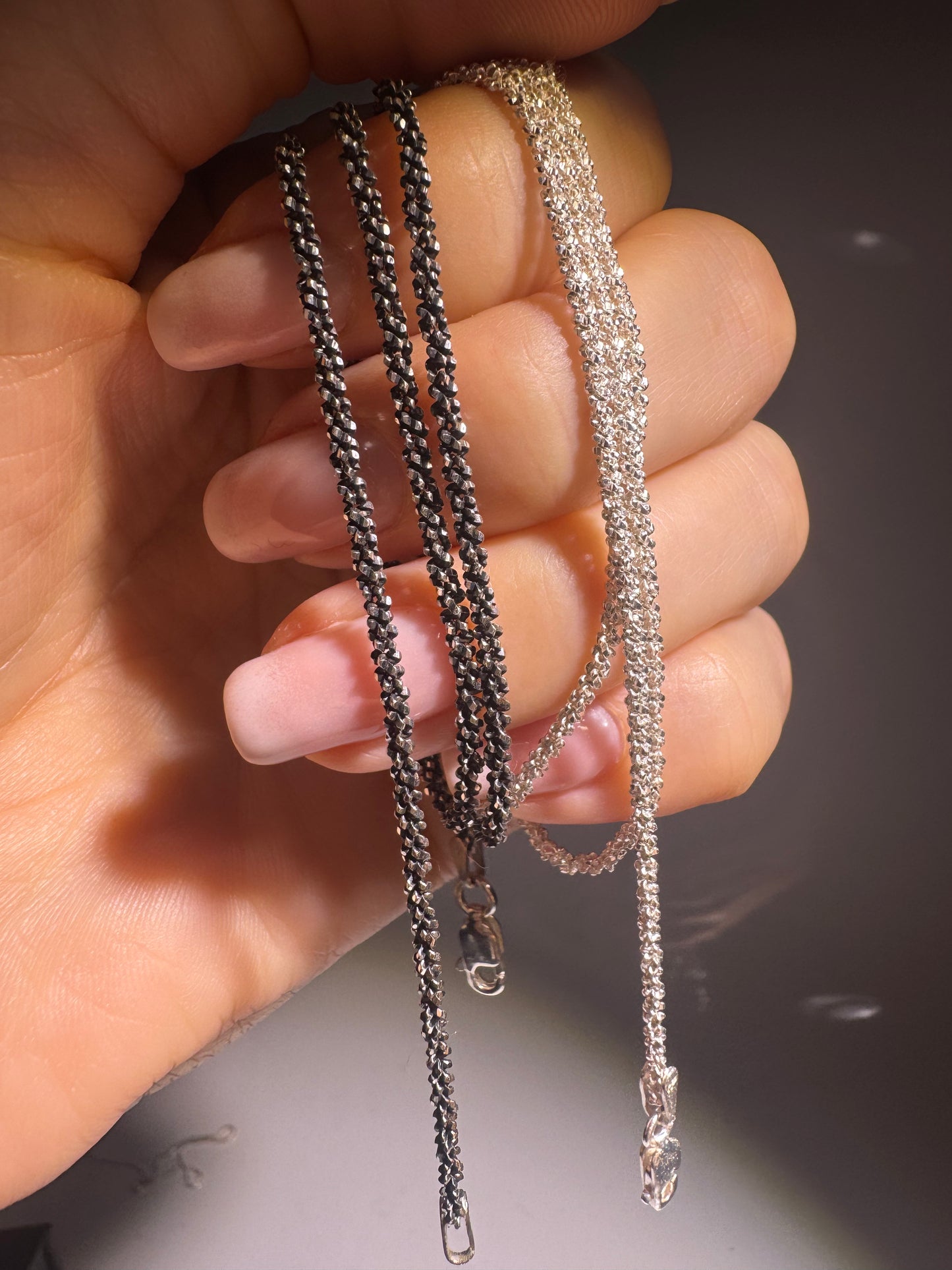 Diamantierte Bomberkette kaufen – 42 cm Silber 925 | UNIQUE CRYSTALS