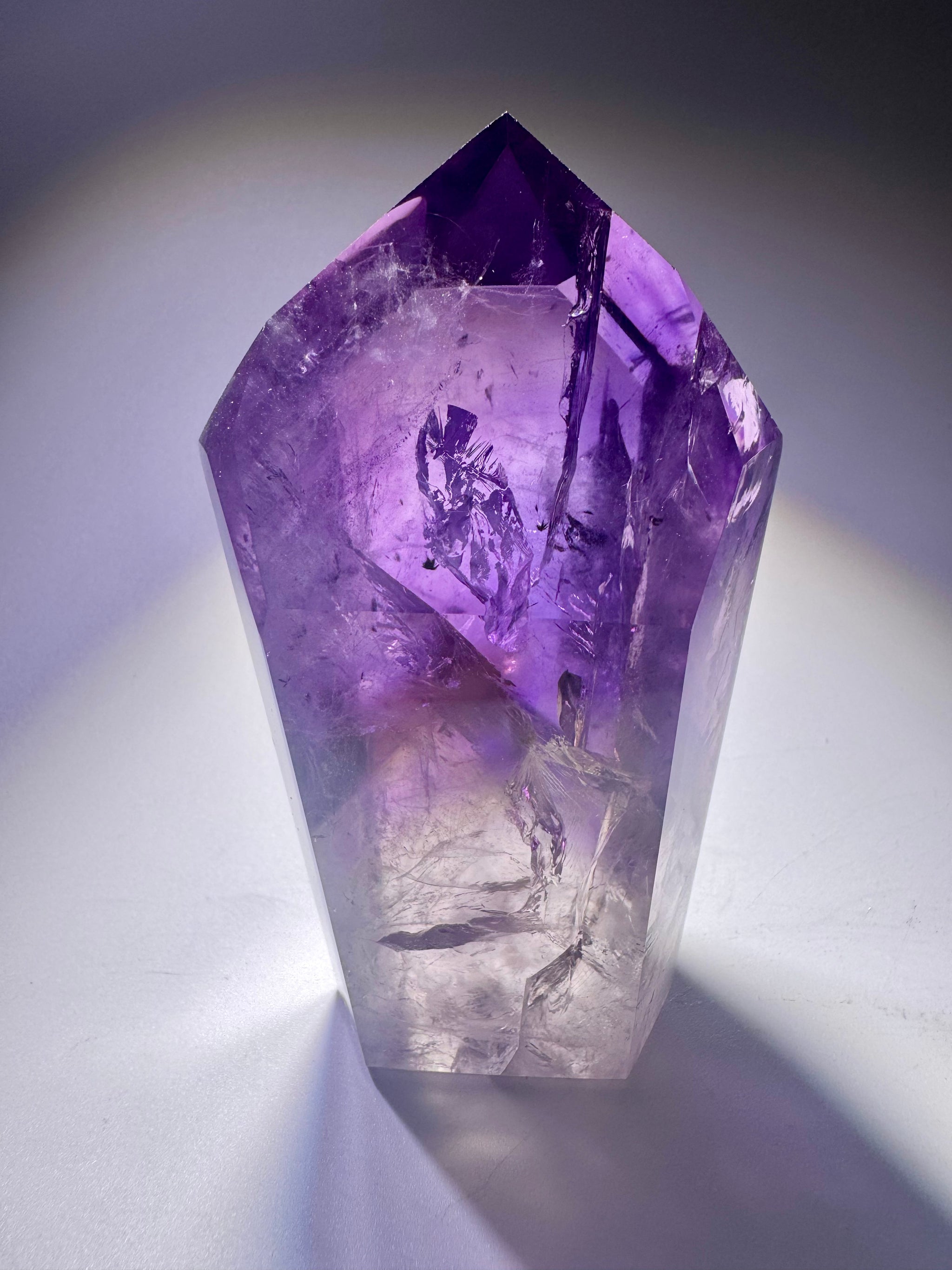 Ametrin Spitze 8,5 cm – Amethyst-Citrin Edelstein aus Brasilien
