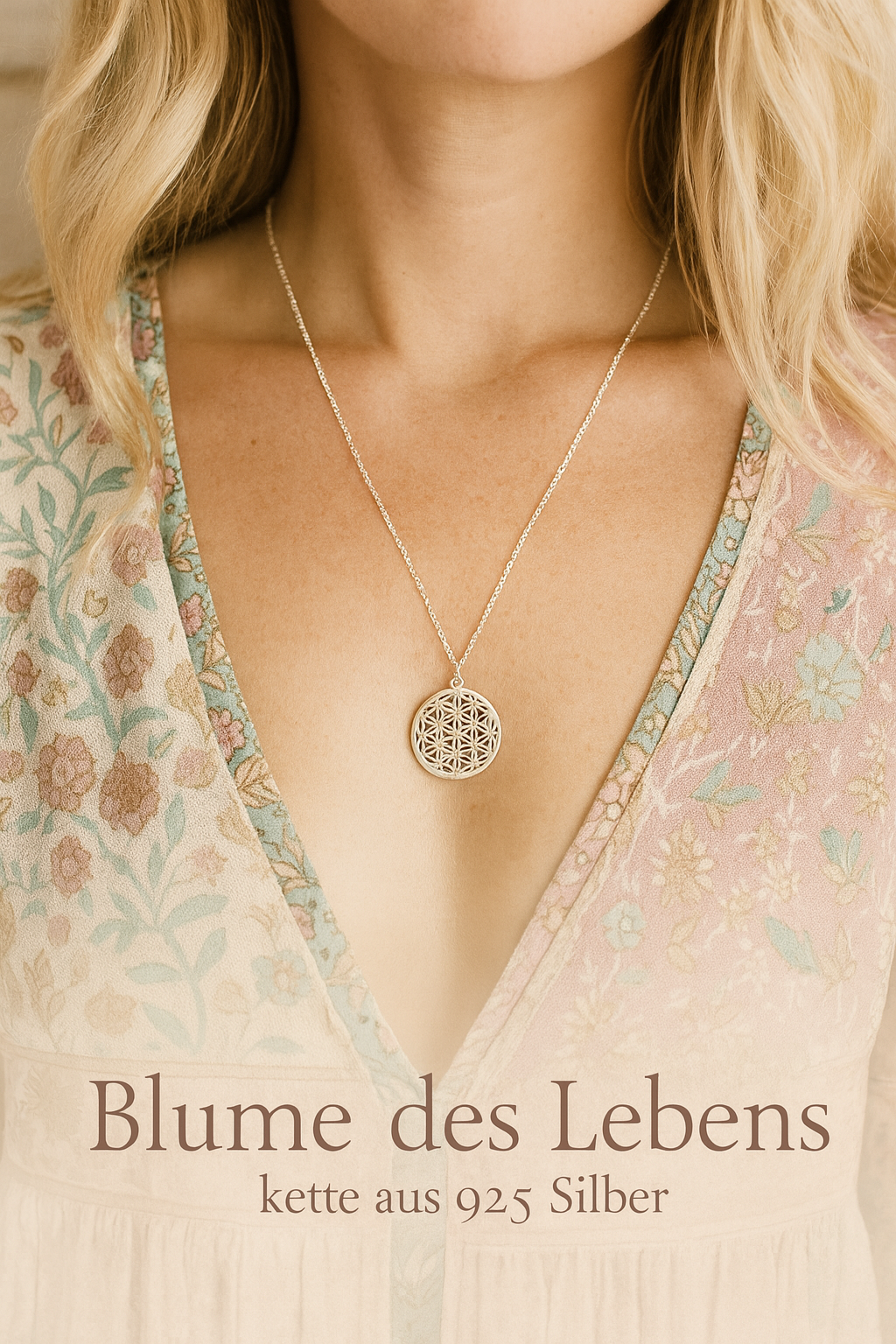 Blume des Lebens Kette 925 Silber | Zartes Schutzsymbol