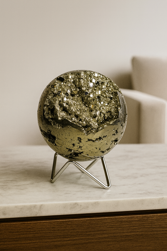Pyrit Kugel (extra Goldglanz & grosse Kristalle) - 11cm, 3.1kg