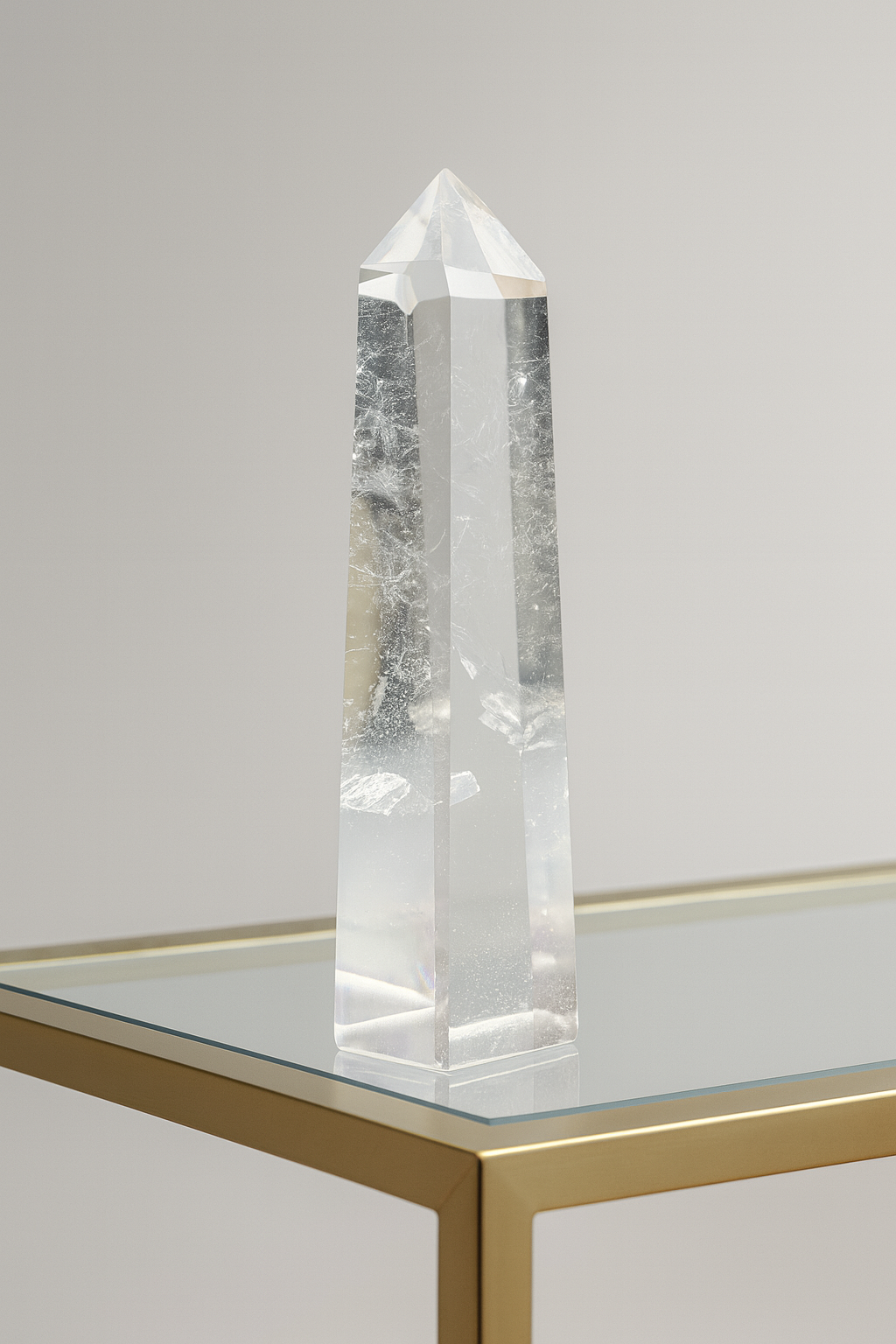 Pointe de cristal de roche ultra-claire (Lémurien) – 25 cm, 1,25 kg – Cristal de qualité supérieure du Brésil