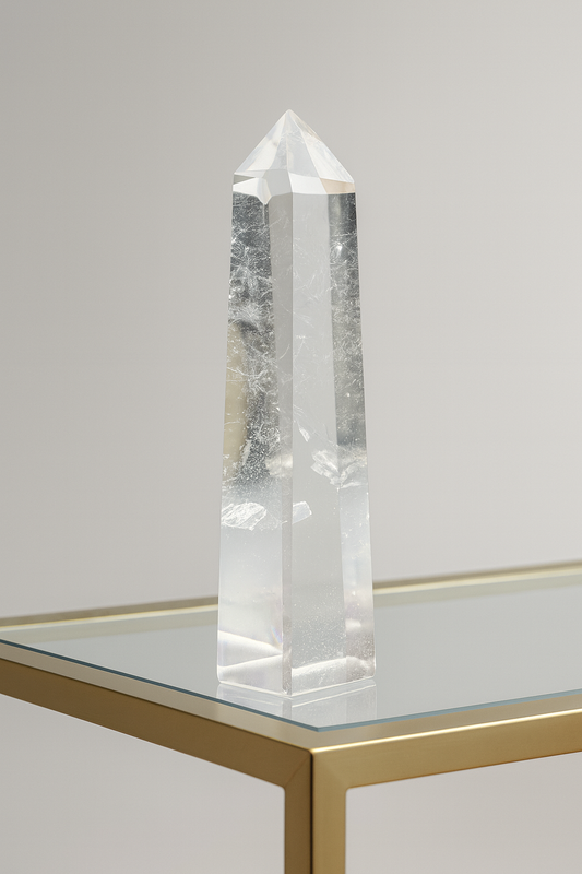 Ultraklare Bergkristallspitze (Lemurian) – 25 cm, 1.25 kg – Kristall aus Brasilien in Premiumqualität