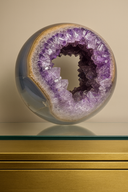 Amethyst Kugel Brasilien 12 cm – 1.81 kg | Doppelseitige Kristallöffnung 💜✨