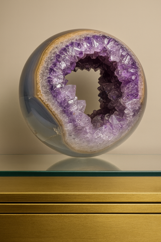 Amethyst Kugel Brasilien 12 cm – 1.81 kg | Doppelseitige Kristallöffnung 💜✨