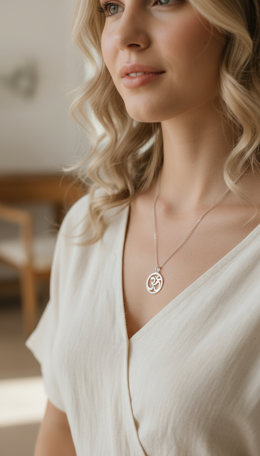 OM Kette 925 Silber | Spiritueller Schmuck | Energie Anhänger