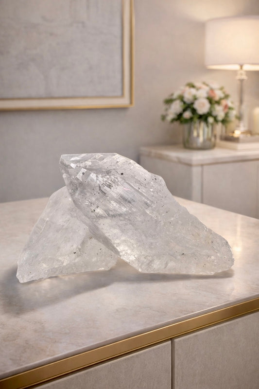 Himalaya-Quarz mit feinen Hämatit-Einschlüssen 11 cm