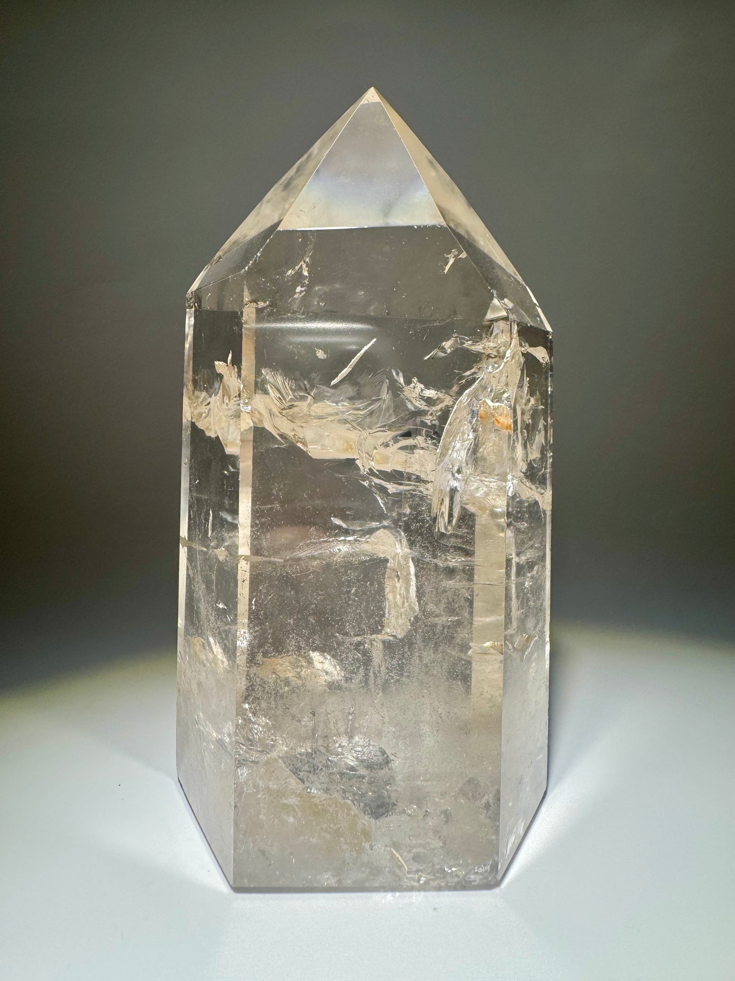 Champagnerfarbene ganz klare Rauchquarz Spitze 🥂 - 12.5cm, 682g